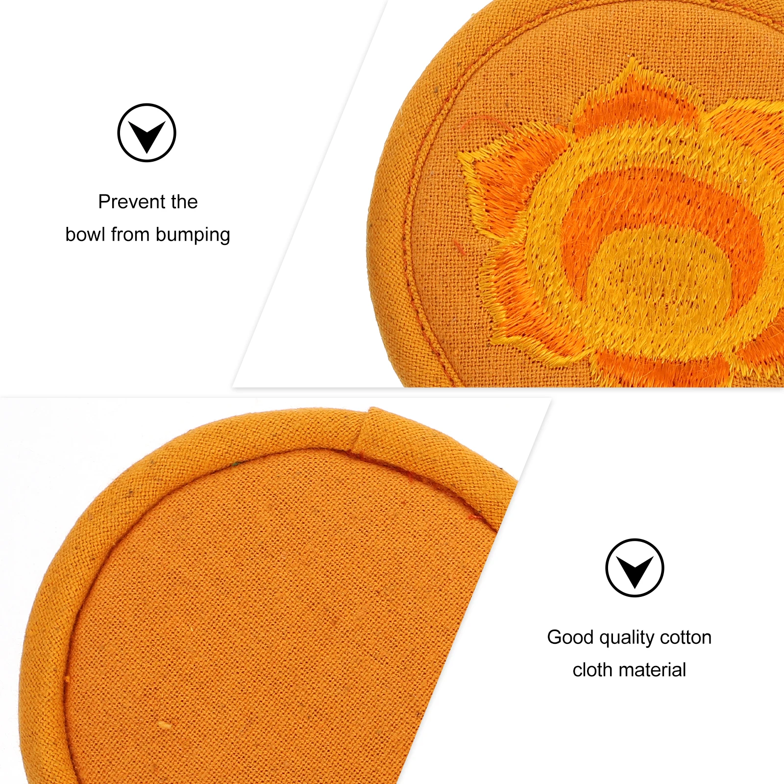 

Embroidered Teapot Pad Religious Cushion Music Themed Sound Bowl Cotton Dual-layer Pads Mats Buddhism Prop