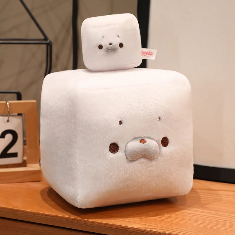 Cube Seal Doll Block Hugging Pillow Hanging Pendants Soft Plush Toys Stuffed Animal Seal  Home Bedroom Sofa Cushion