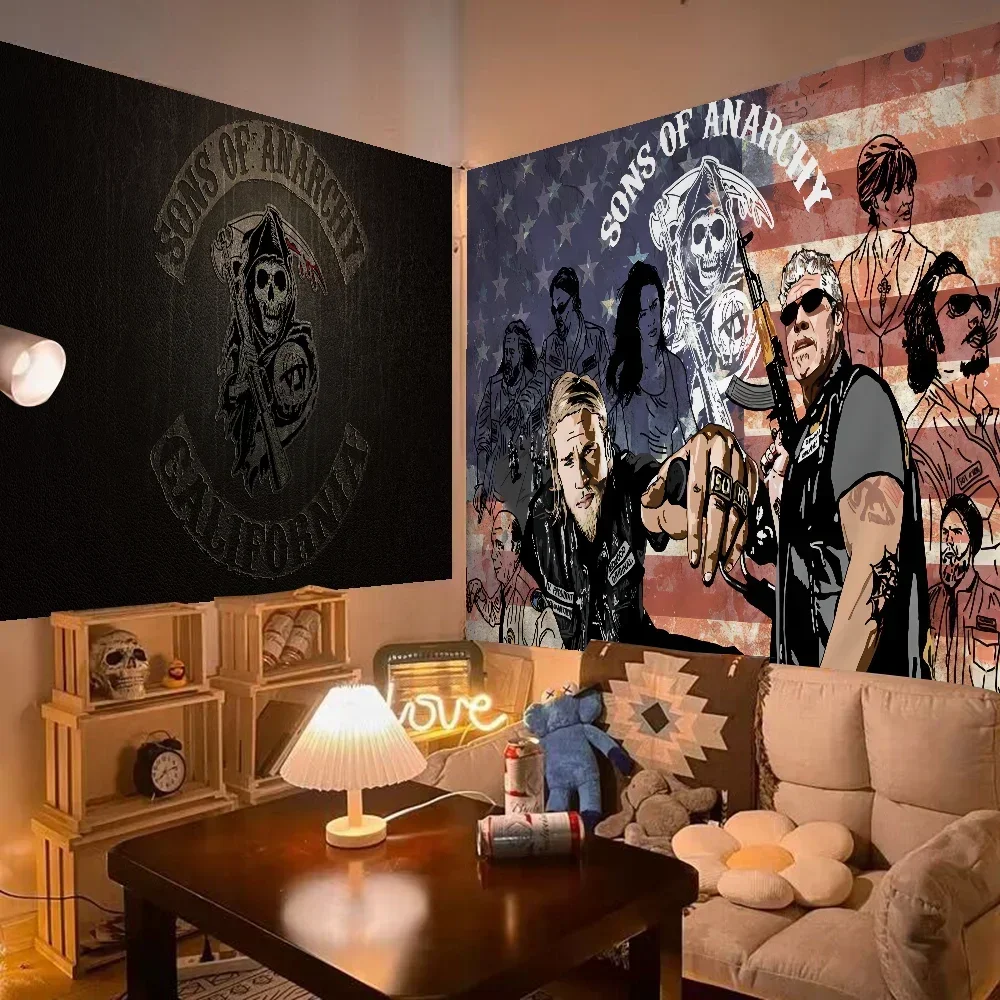 Sohn der Anarchie American Crime TV bunte Tapisserie Wandbehang hängen Tarot Hippie Wandteppiche Wohnheim Wand kunst Dekor