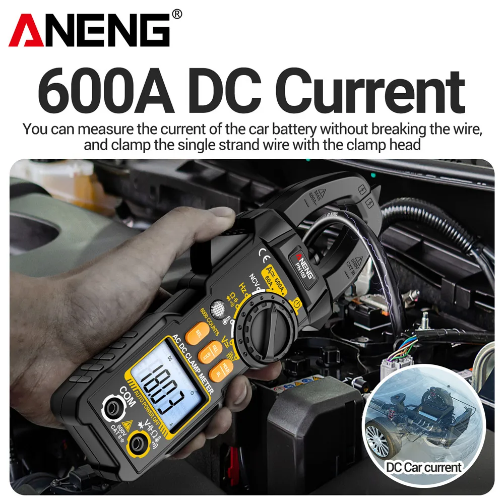 ANENG PN108 AC/DC Clamp Multimeter 600A Current Meter Tester AC/DC Voltage Voltmeter Multimetro High Precision Ammeter Tools