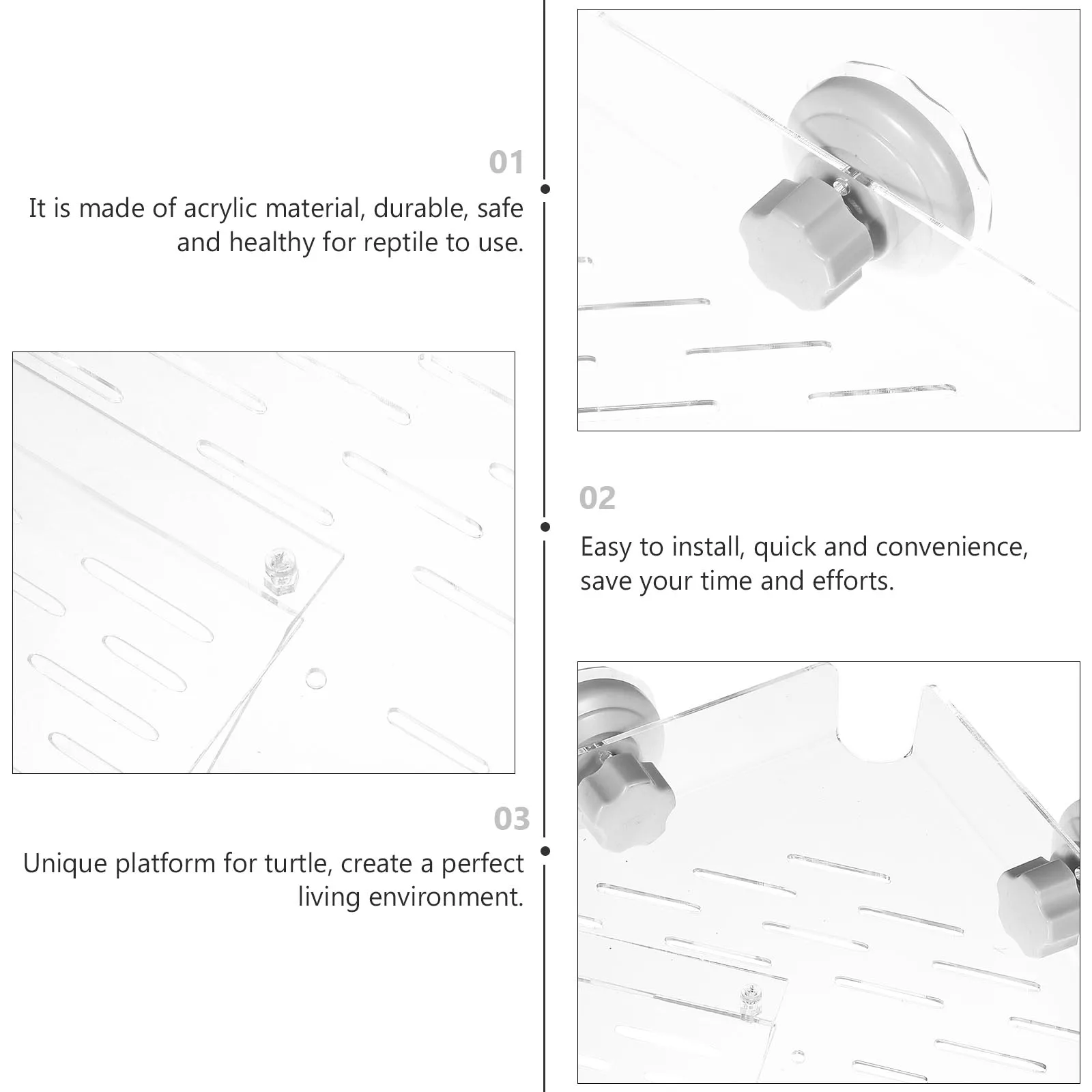 

Suction Type Turtle Basking Platform Acrylic Material Aquarium Habitat Easy Install Quick Convenience Perfect Living Environment