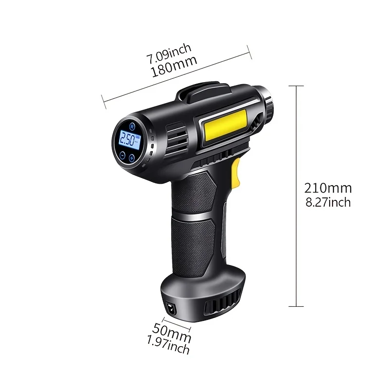 Compresseur d'air portable pour voiture, pompe gonflable électrique, gonfleur automobile avec lumière LED, filaire, sans fil, déterminer, 120W