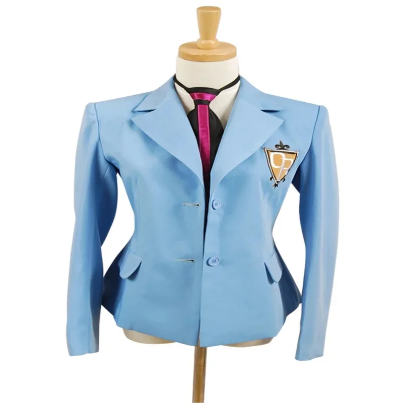 A Ouran High School Host Club Cosplay Boy School Uniform Blazer Blue Jacket Coat Haruhi Kyoya Hikaru Takashi Halloween Costume