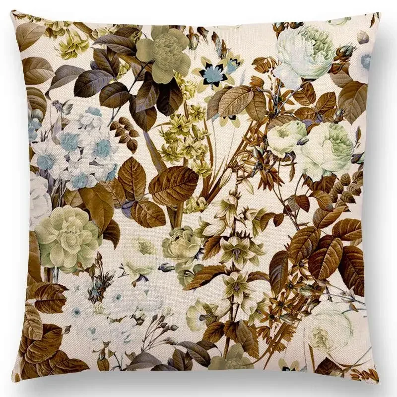 غطاء وسادة على شكل زهور طبيعية من Garden Summer مع طباعة قطيفة قصيرة لتزيين أريكة غرفة المعيشة