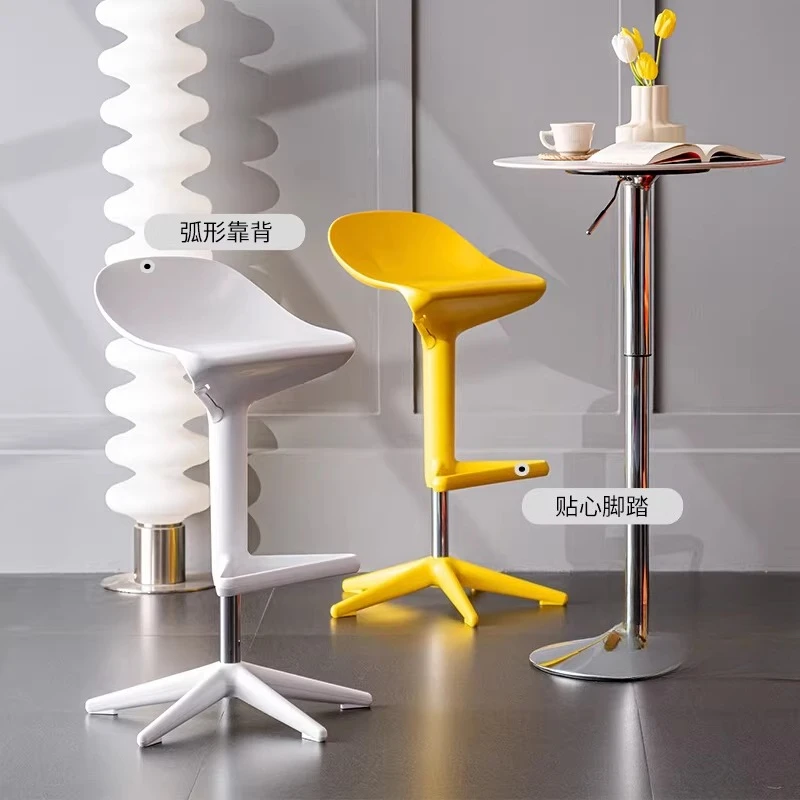 

Nordic Bar Chair Creative Rotating Bar Chair Simple Front Desk Chair Telescopic High Footrest Lift Bar Chairs Counter Stool