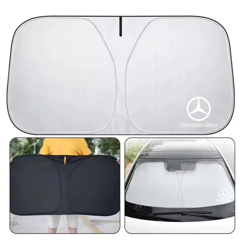 Sun Shade Visor Protector Windscreen Auto UV Protection For Mercedes Benz S320 W164 W203 W204 W168 C180 E320 Car Accessories