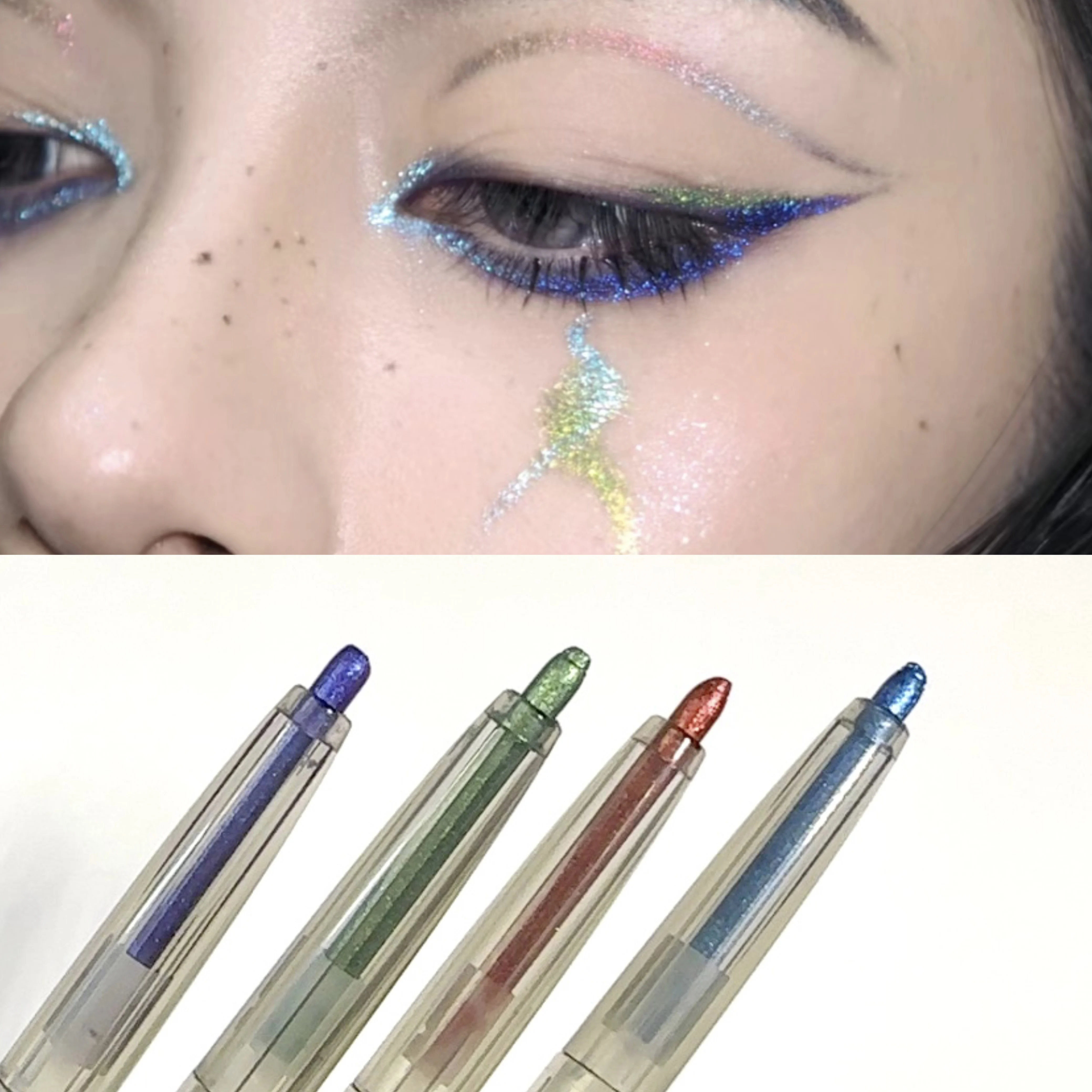 Eyeliner Glue Pen Polarized Green Red Purple Blue Fine Glitter Pearlescent Brightening Aegyo sal Eyeshadow Stick Non-smudging