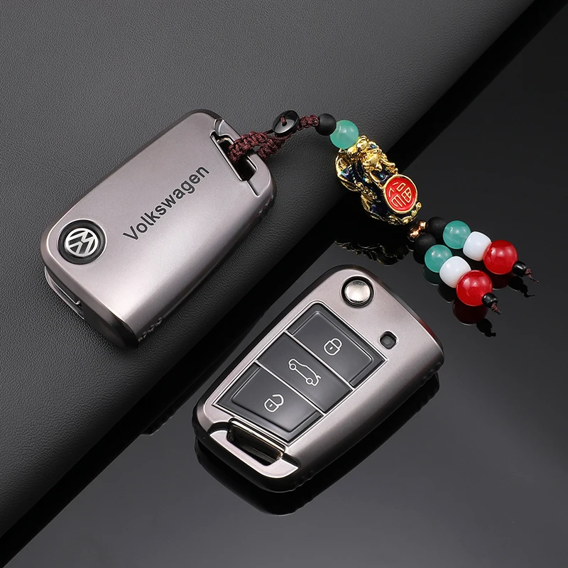 Funda de TPU para llave remota de coche, carcasa, soporte Fob para VW Volkswagen Golf 7 MK7 Tiguan MK2 t-roc t-cross, accesorios para llavero de