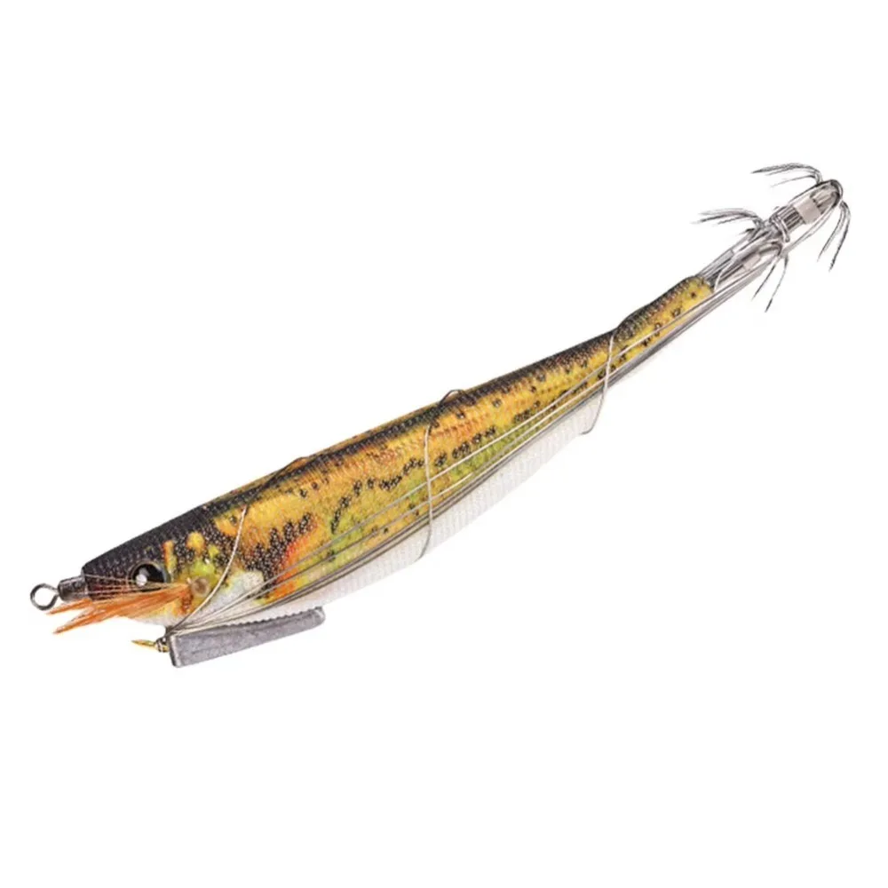 

2025 Steel Wire Wood Shrimp Lures Lead Sinker Jigs Hook Squid Hook 11cm/9.5g 12cm/13.5g Fishing Tackle Shrimp Bait Simulation