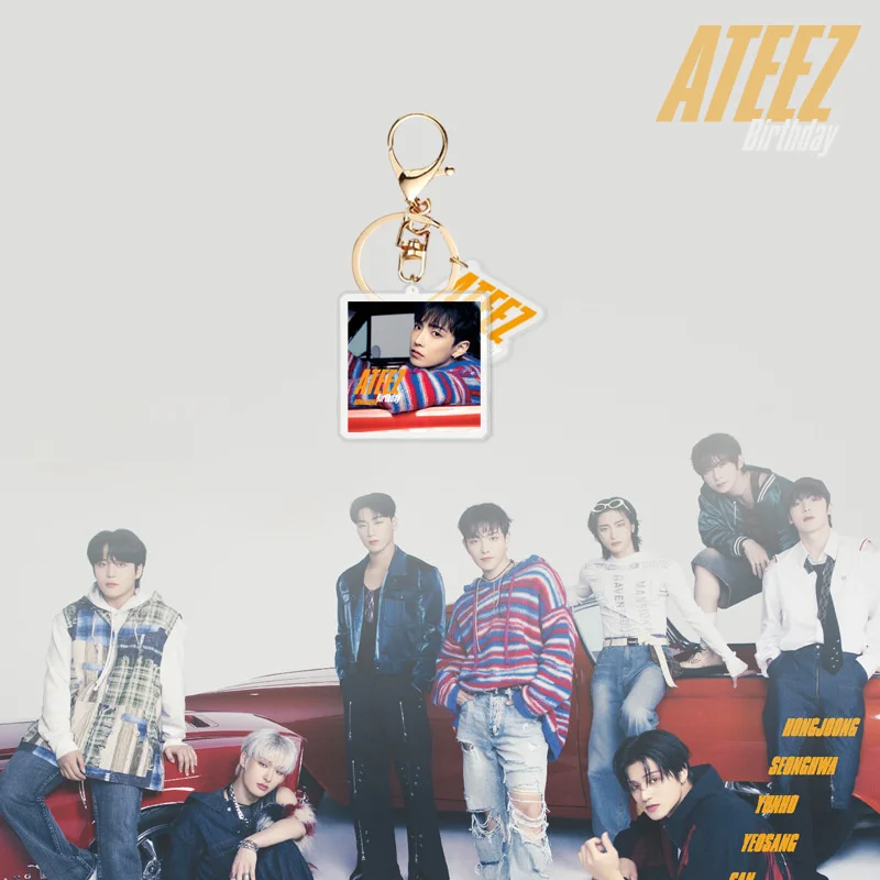 ATEEZ Keychain Birthday Albums ANITEEZ Key Chain Hongjoong Seonghwa Yunho Yeosang San Keyring Pendant Accessories Fans Gift