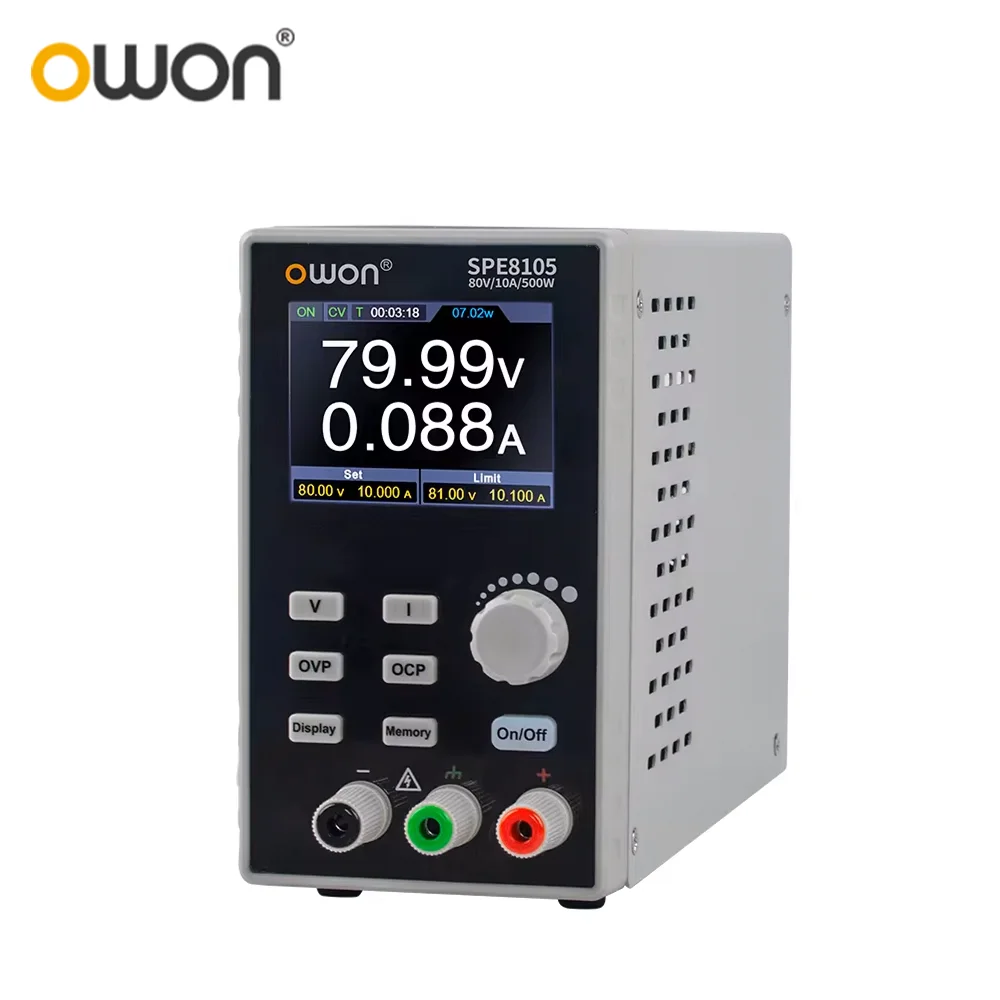 OWON SPE8105/SPE8205 Programmable DC Power Supply | 80V 10A/20A 500W Output | SCPI Control &List Waveform Editing Output