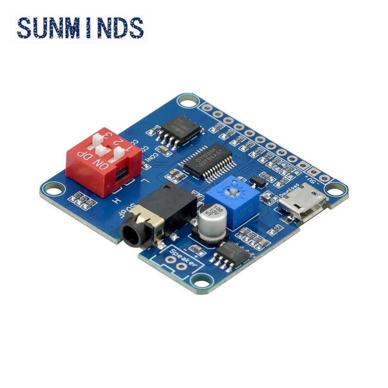 Voice Sound Playback Module Arduino MP3 Player Module UART I/O Trigger Class D Amplifier Board 5W 8M Storage DY-SV8F SD/TF Card