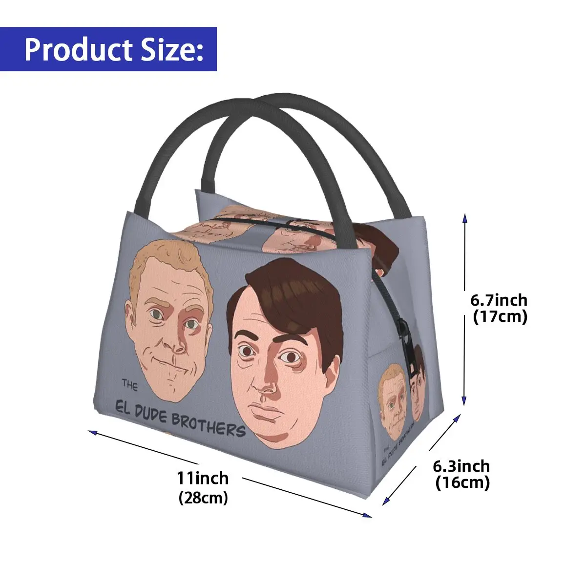 Peep Show Mark And Jez The El Dude Brothers Insulated Lunch Bag for Women Bento Storage Food Boxes Cooler Thermal Lunch Box Tote