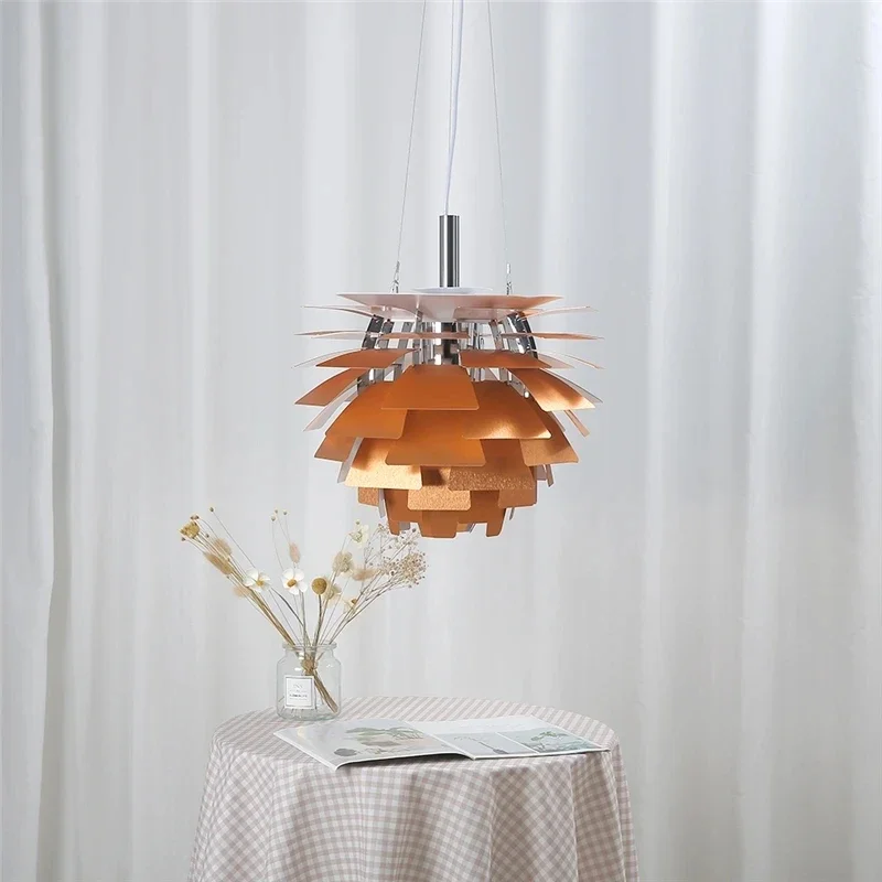 Imagem -05 - Nordic Led Pinecone Pendant Lights Louis Design Chandelier Decoração da Sala de Estar Lâmpadas Suspensas de Alumínio para Casa Suspensão de Alcachofra