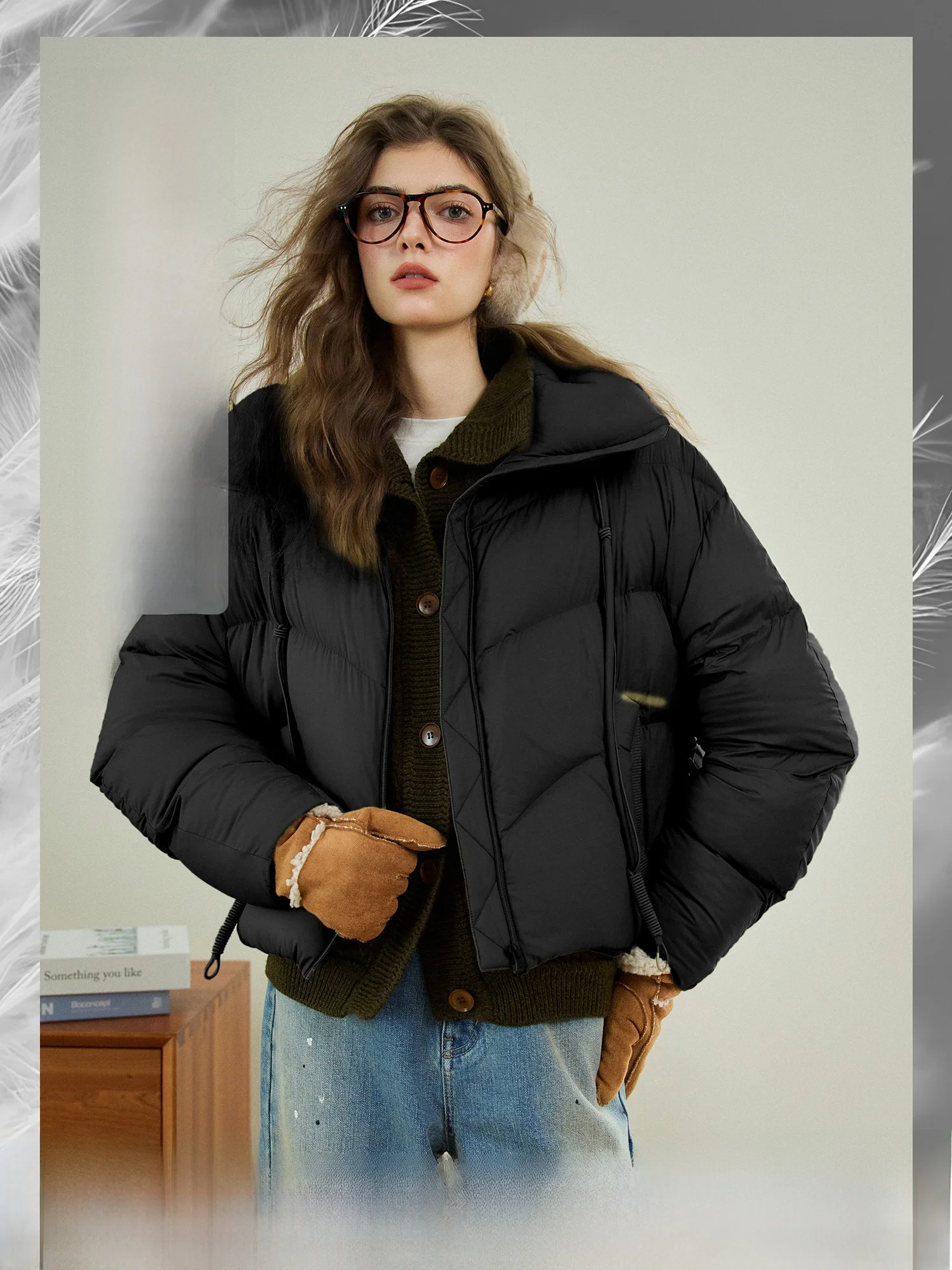 

Lightweight High Puffiness Duck down Jacket Autumn Winter Warm Outerwear Pumpkin Valley Zero Pressure Fluffy down Coat