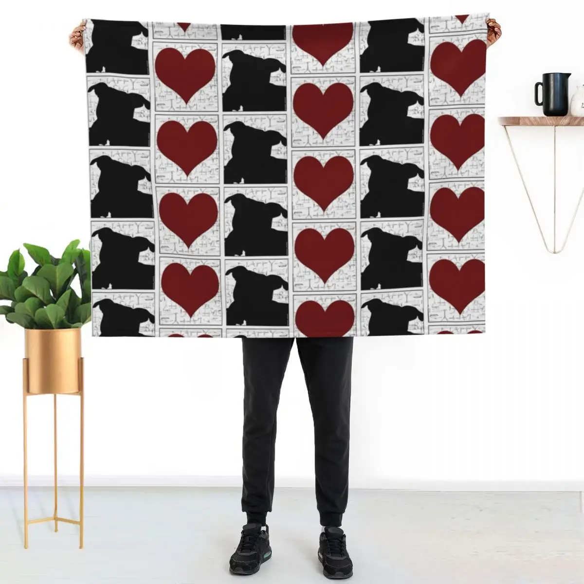 Love Staffy Dogs Throw Blanket warm winter Fashion Sofas Loose cosplay anime Blankets For Bed Sofa Throw Blankets
