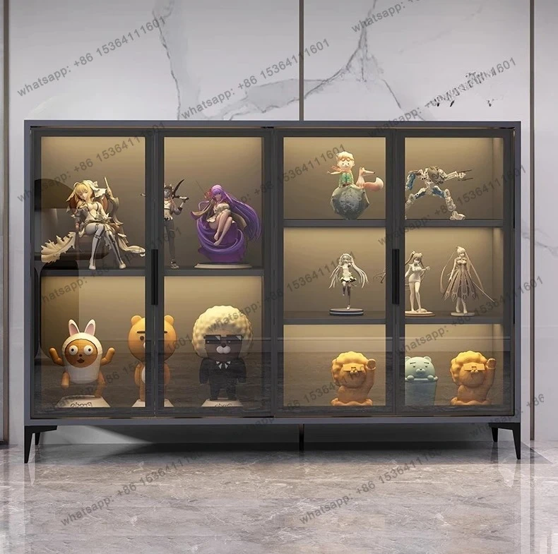 Light luxury glass cabinet display display living room storage designer storage high-end sense of simplicity