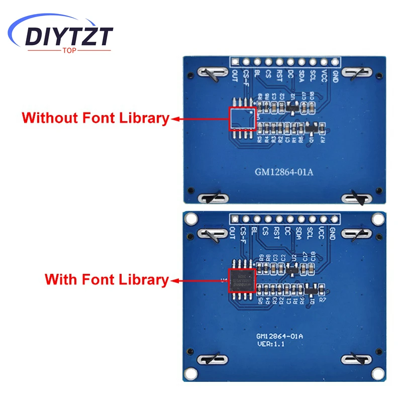 DIYTZT 12864 SPI módulo LCD 128X64 SPI ST7567A COG placa de pantalla gráfica Panel LCM 128x64 pantalla de matriz de puntos para Arduino