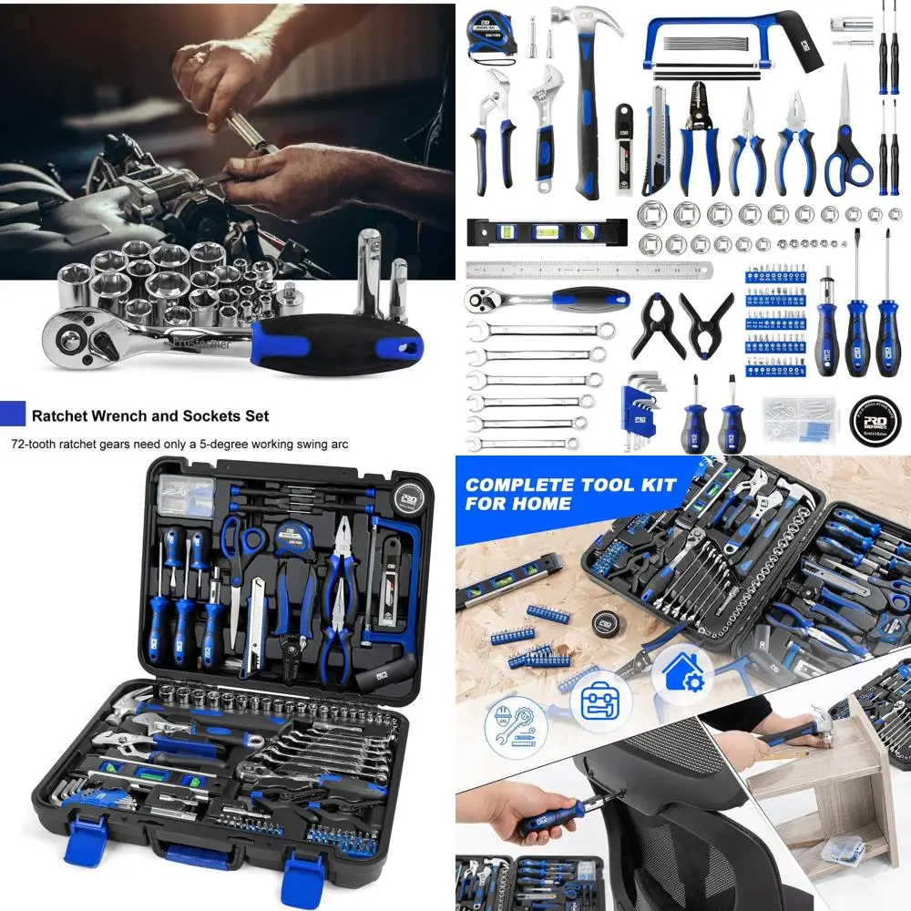 

Portable 259-Piece Home & Car Repair Tool Set with Blue Plastic Toolbox