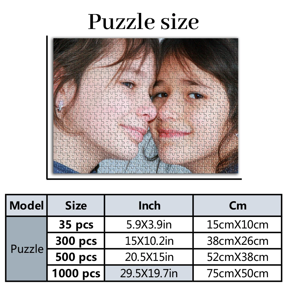 35/300/500pcs sister Custom Photo Custom Puzzles Jigsaw puzzle in Photos Personalized Picture For Baby Toy Friend Gift