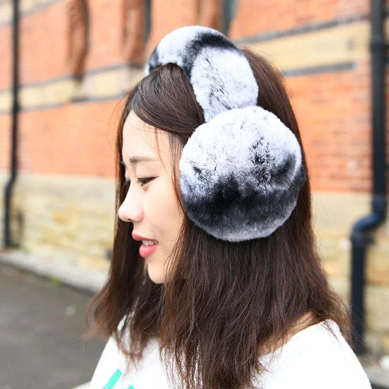 Handmade Winter Fashion Gorgeous Ear Muffs Real Rex Rabbit Fur Earmuffs CX-A-40