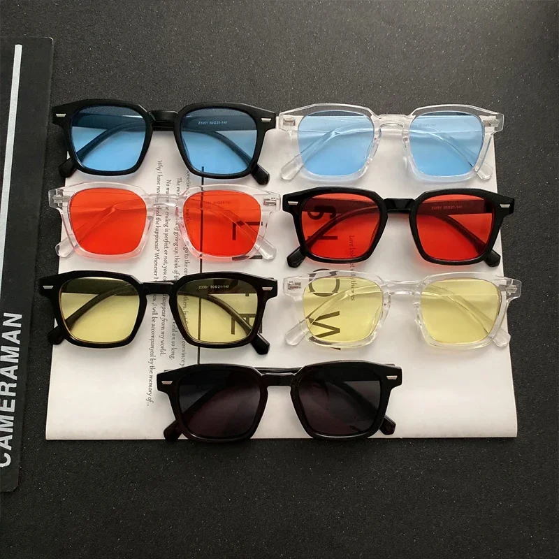 Vintage Square Sunglasses for Woman Retro Brand Sun Glasses Female Black Yellow Fashion Candy Colors Oculos De Sol Feminino