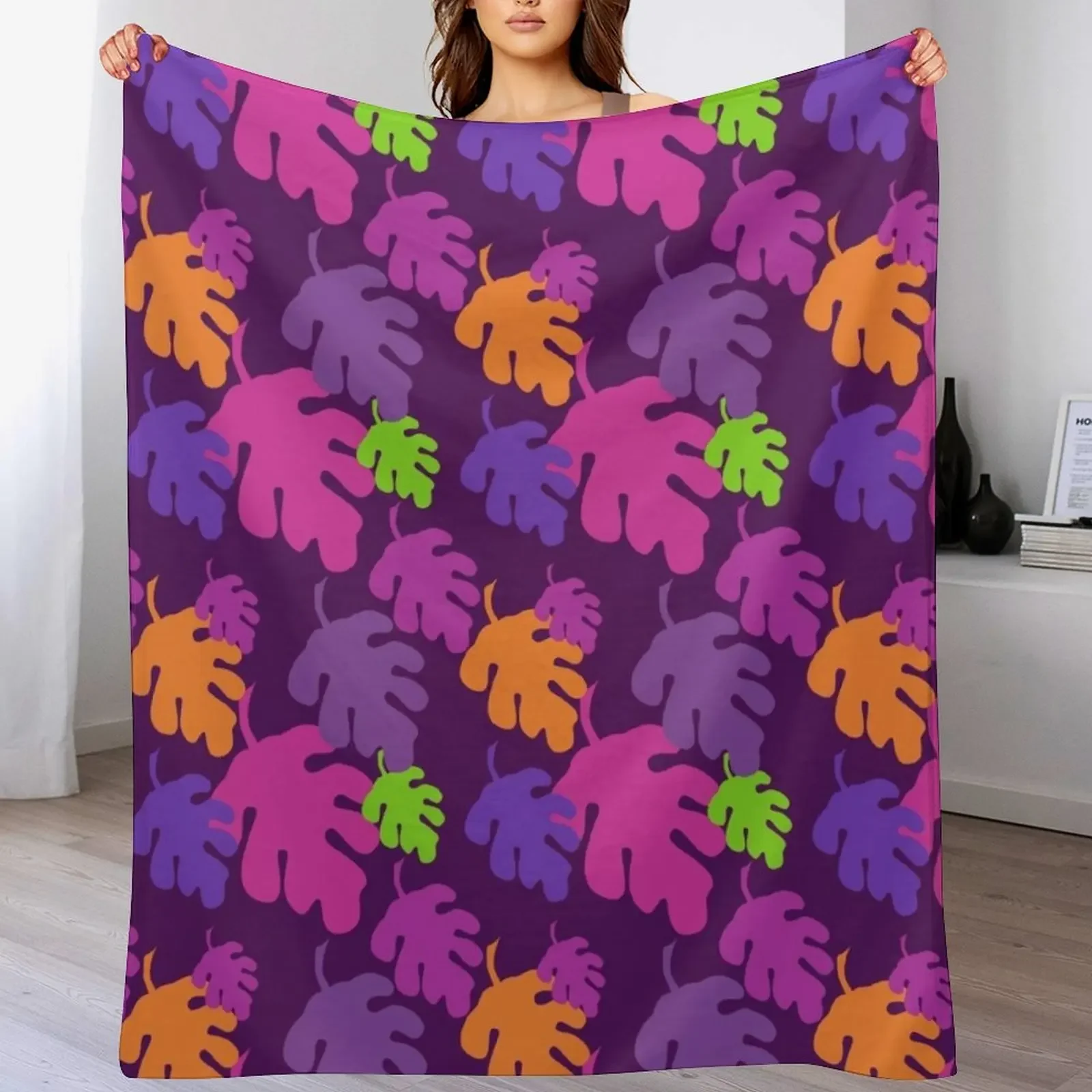

It's Raining Leaves (Funky Colour Splash Oak Edition) Throw Blanket Giant Sofa Plaid for winter blankets ands Blankets