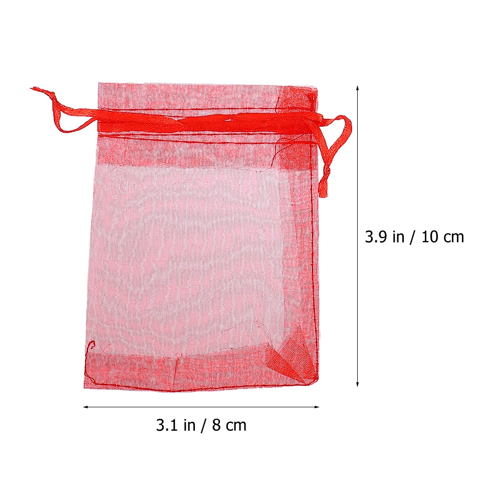 

100 pcs Mesh Gauze Wedding Candy Bags Small Jewelry Organza Drawstring Storage Bags for Gifts Chocolates Cookies Jewels Goodies