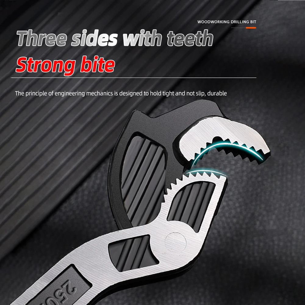 Clé à molette multifonction 6/8/10 pouces, outils mécaniques, clé universelle, clé à tuyau de salle de bains, plombier, outil manuel multiple