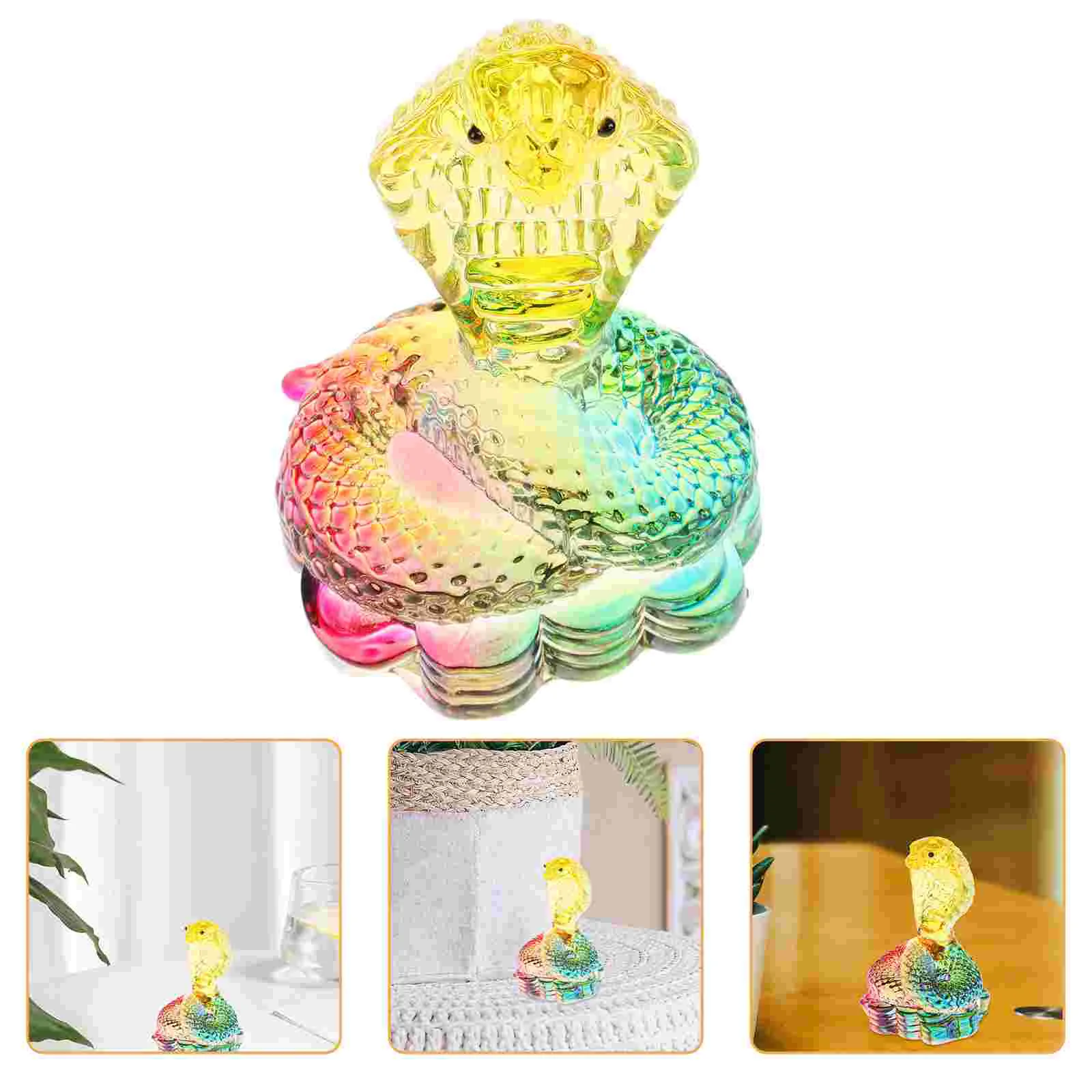 

Knacks Crystal Snake Ornaments Decor Desktop Statues Commemorate Stuffed Animal Eyes for Crochet Decoration Office