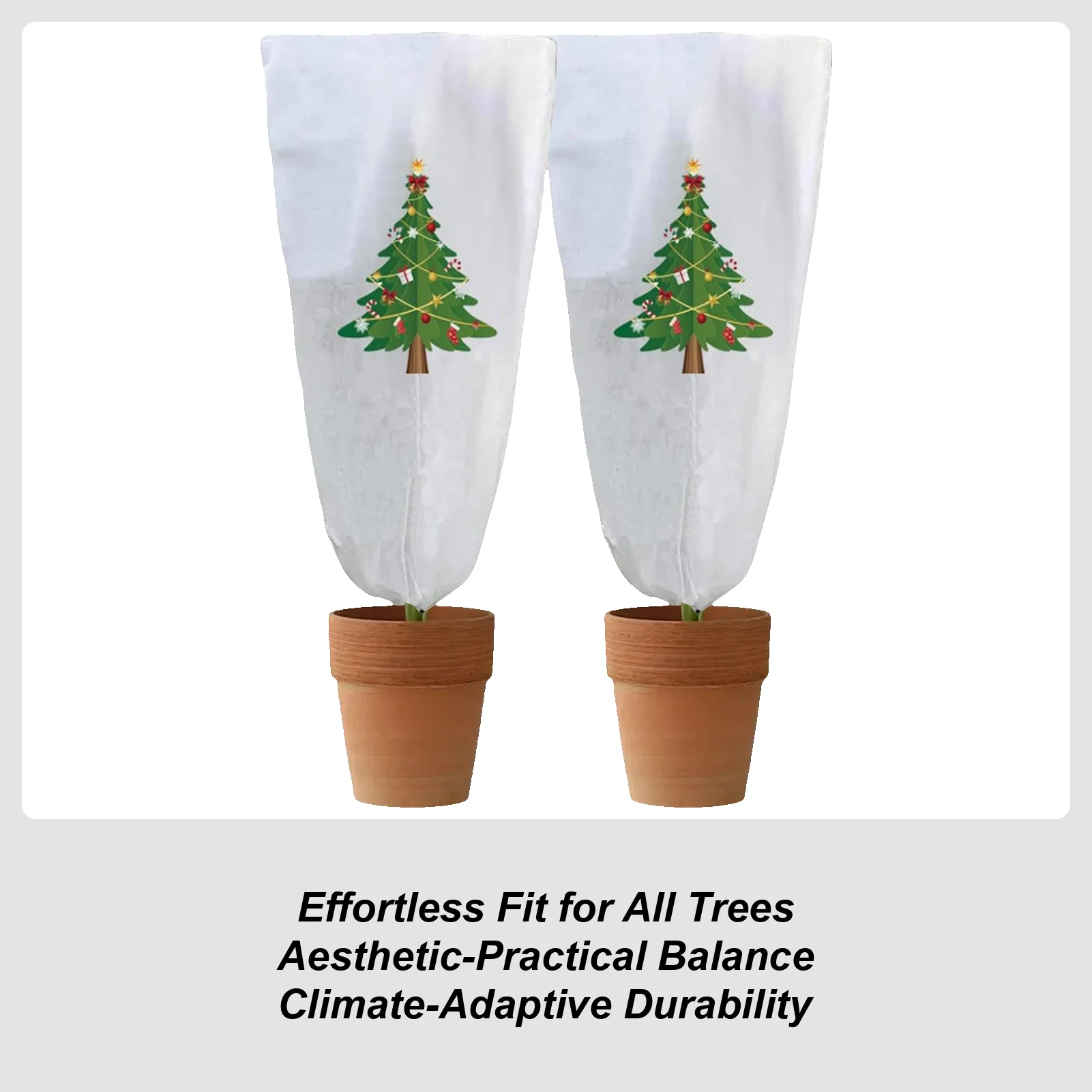 Plant Frost Protection Covers 2 Pieces Christmas Non-woven Bark Protection Thermal Plant Guard Sheet For Outdoor Fence Garden
