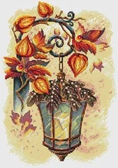 

Four season wall lamp Autumn Cross stich Kits Homfun Craft Cross Stich Painting Decorations For Home