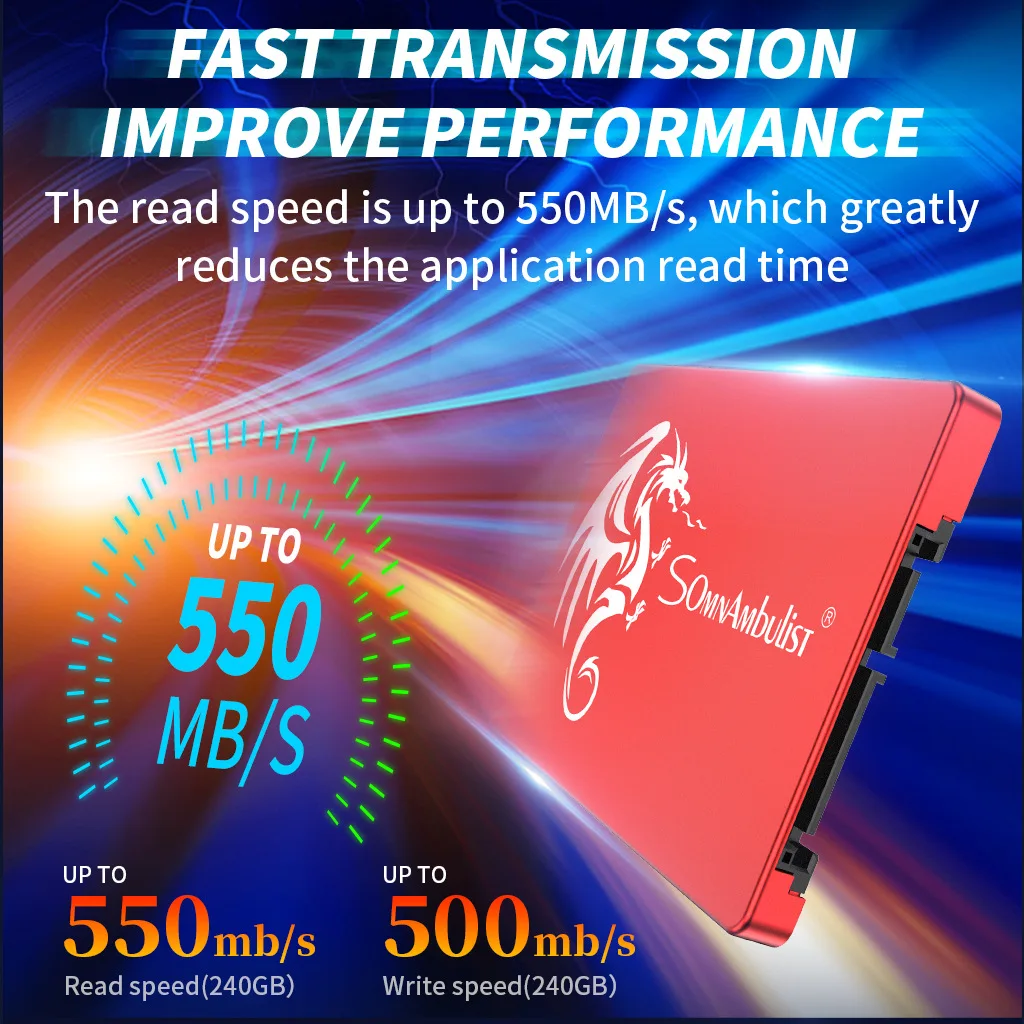 Affordable SomnAmbulist SATA3 SSD 128GB 256GB 512GB 1TB 2TB Solid State Disk For PC Laptop Upgrade Refit