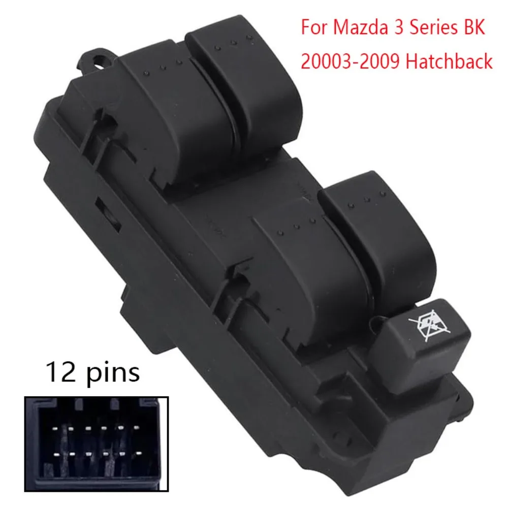 Interruptor de elevalunas eléctrico delantero izquierdo para Mazda 3 Serie BK 2003-2009 LHD, botón de control del elevalunas eléctrico, piezas de repuesto