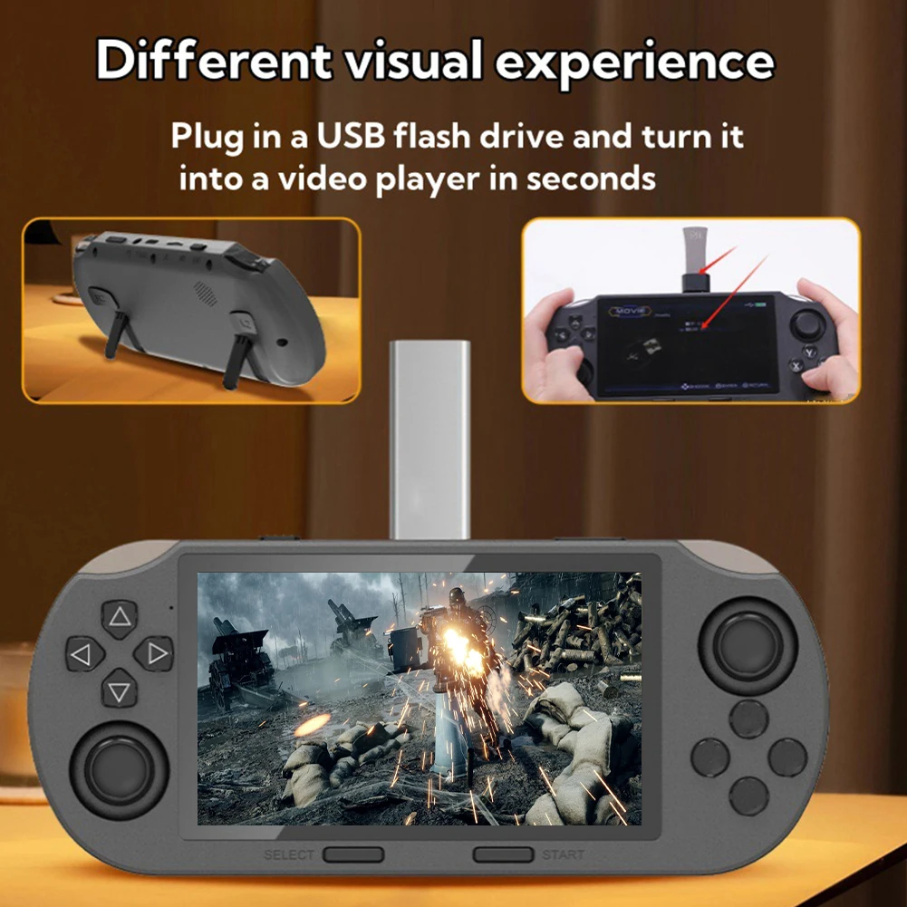 SF3000 Retro Pocket Game Console Linux System 4.5'' IPS Screen Handheld Video Gaming Player Built-in 20000+Games for Kids Adults