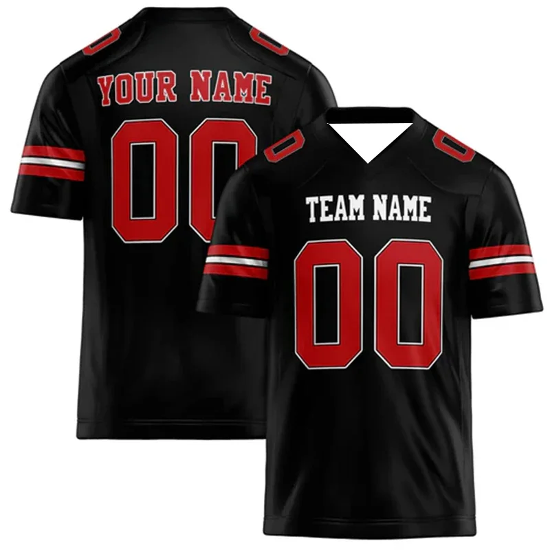 تخصيص اسم الفريق رقم اسم كرة القدم كرة السلة تي شيرت شخصية DIY الخامس الرقبة المطبوعة الرجال التجفيف السريع فريق موحد