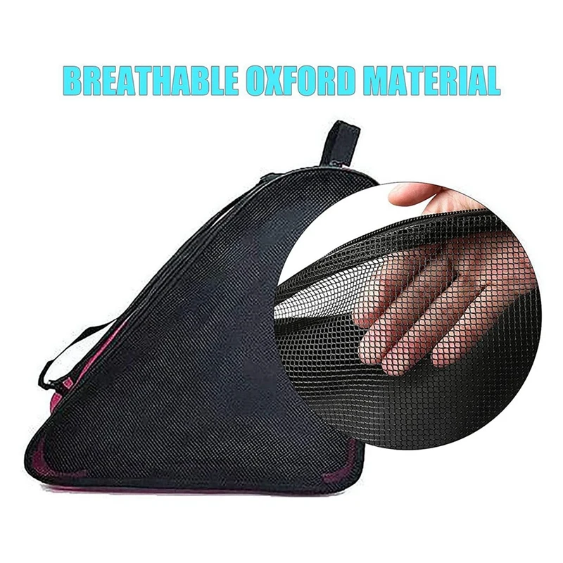 Roller Skating Bag With Three Layer Capacity Pockets Breathable Skating Storage Bag