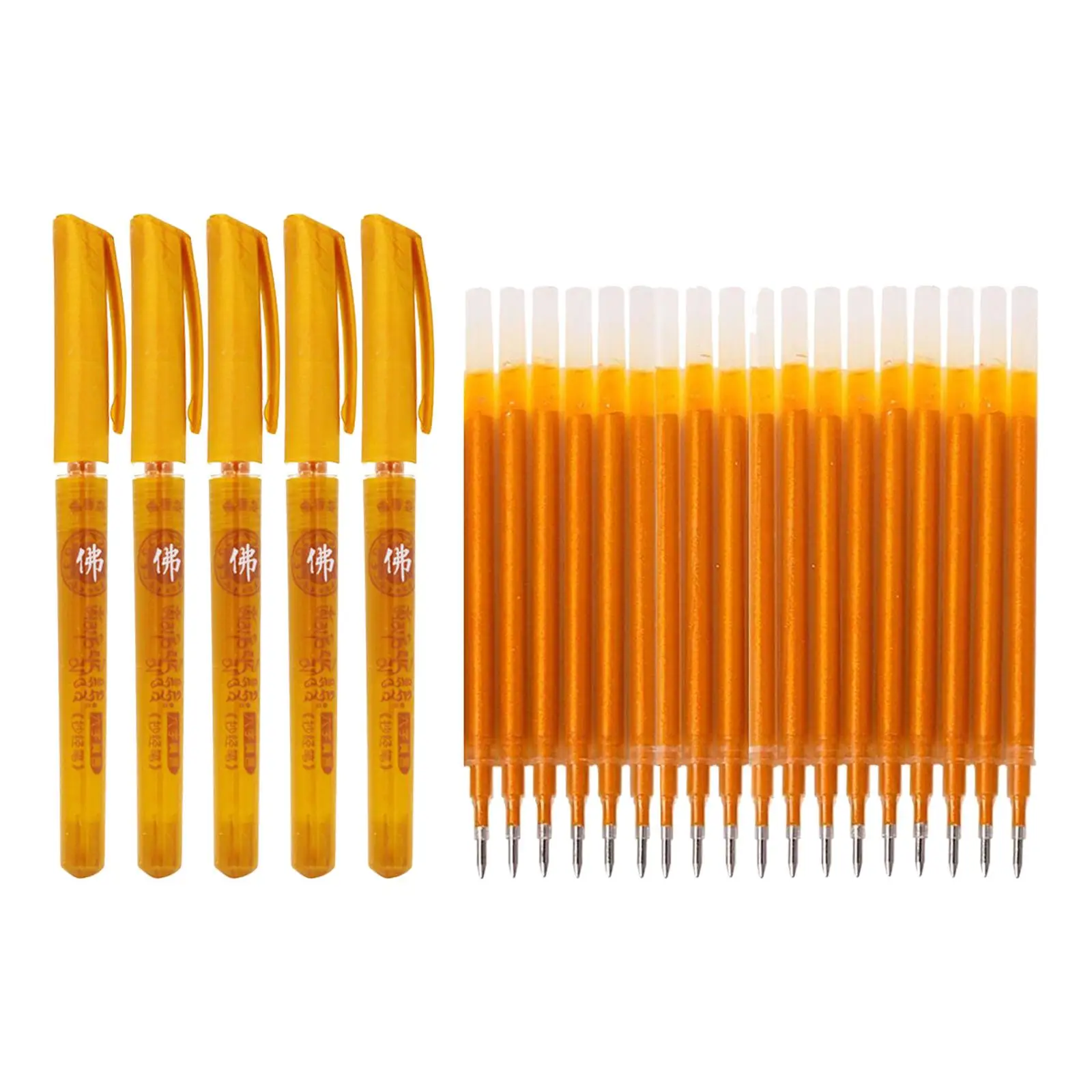 

100 Pieces Buddhist Refills Markers Refills Holders 5 Pens Copying Buddhist Scripture for Home Student Stationeries