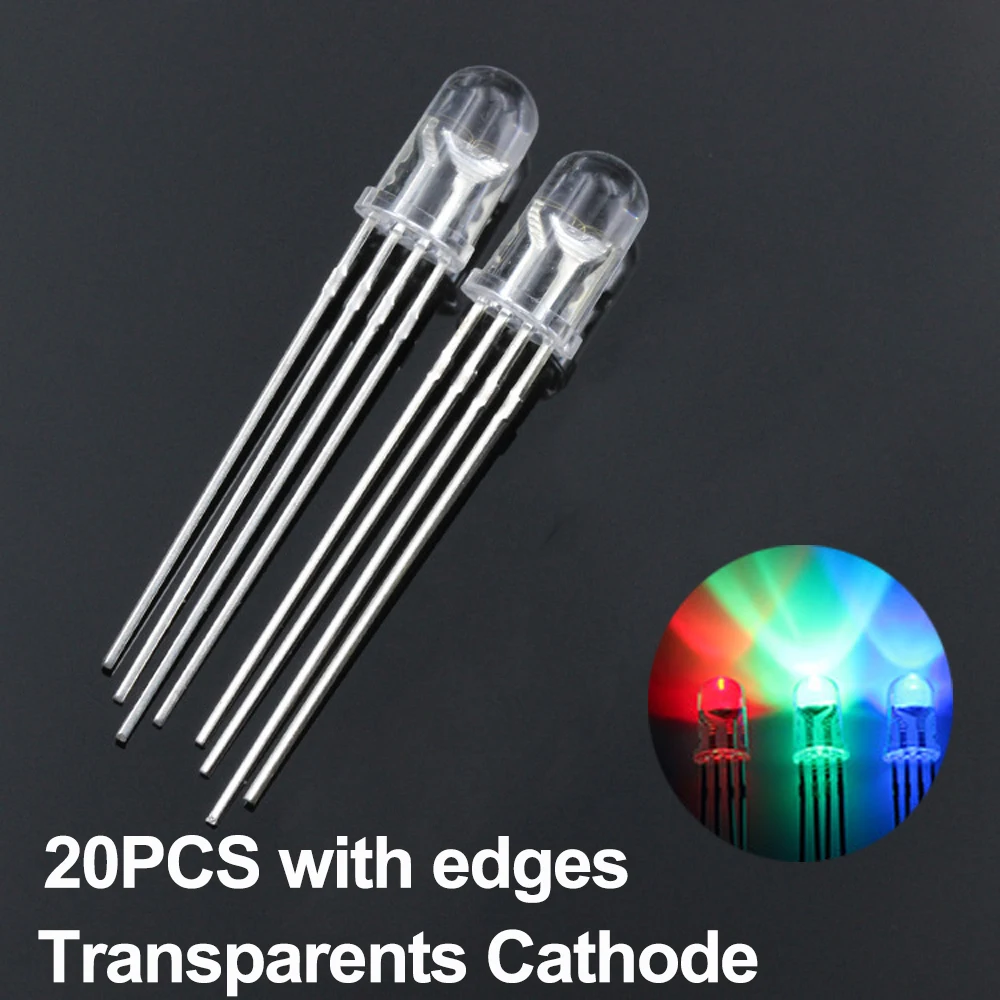 SAMIROB 5mm 4-Pin RGB LED Diodes (Common Cathode/Anode)
