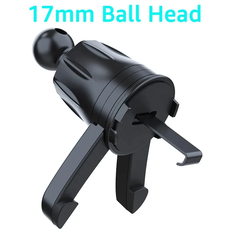 New 17mm Ball Head Car Air Vent Metal Hook SmartPhone Gravity Holder Adjustable Stand Base For Navigation Bracket Rotation Mount