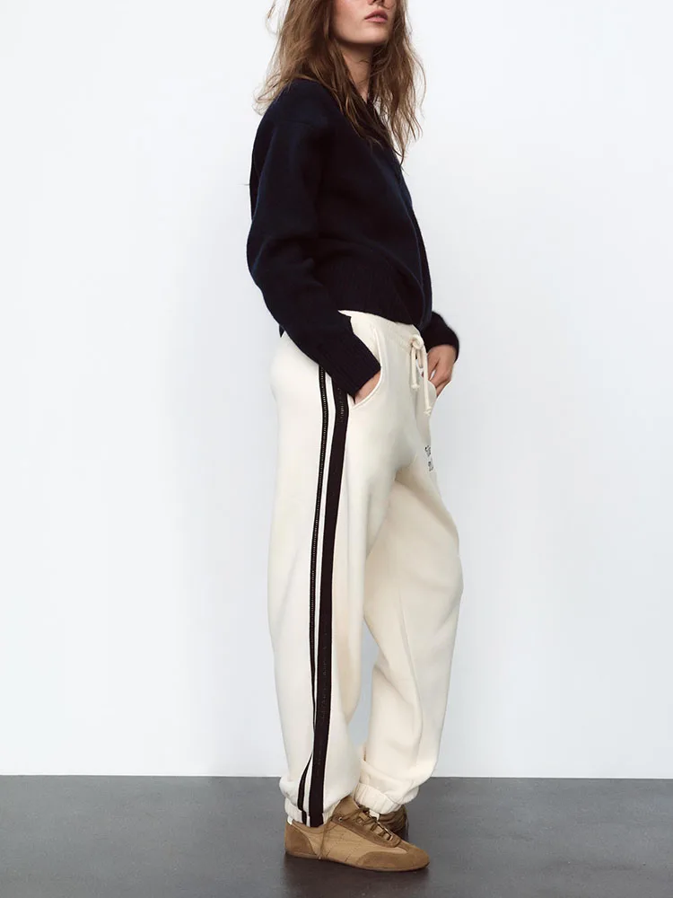 Spring New Women's Comfortable Loose Casual All-match Printed Running Pants Long Commute Style Other 100 Material