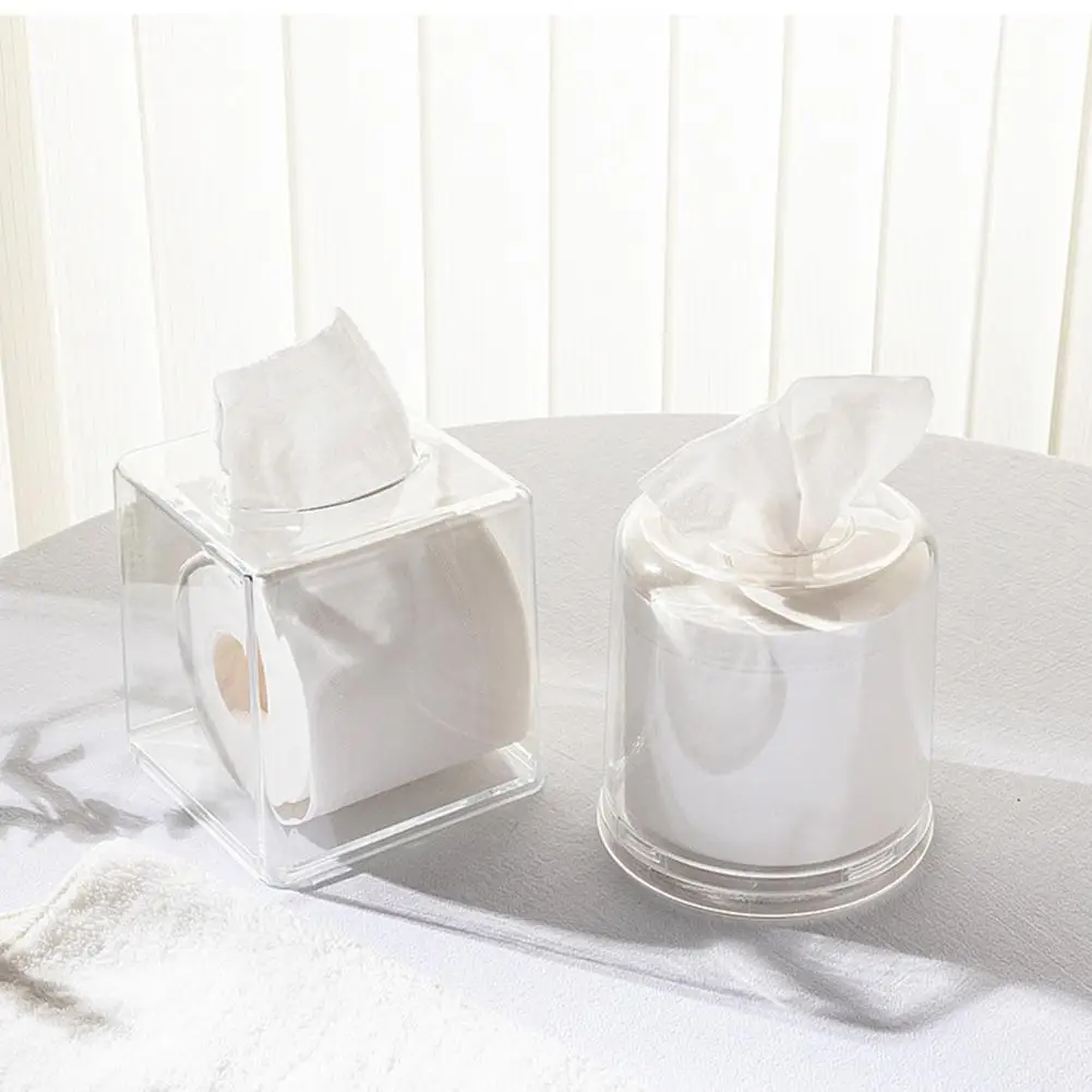 

Nordic Clear Acrylic Tissue Box Paper Napkin Container OrganizerHome Living Room Bathroom Face Towel Storage Box Tissue Case