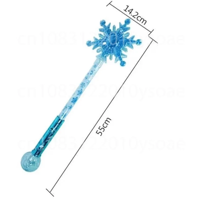 Blue Glowing Magic Wand Christmas Snowflake Starry Sky Glitter Wand with Crown