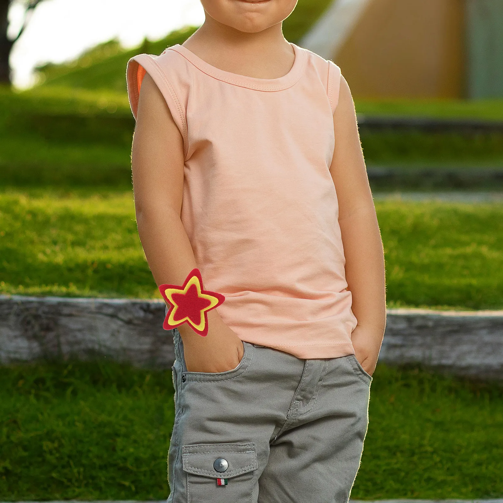 2 szt. Gwiezdne ozdoby na nadgarstek, pięcioramienne bransoletki dziecięce z filcu, bransoletki na rękę dla chłopców, na taniec, sport, imprezę, upominek dla dzieci