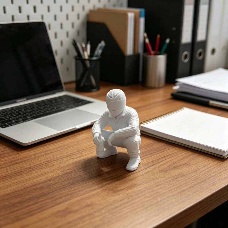 1pc Biker Street Squat Statue Hardcore Motorcycle Desktop Figurine Cool Men Gift Home Decor