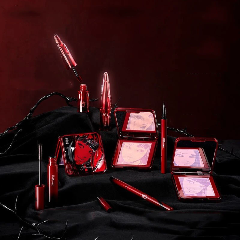 Little Ondine Halloween-Make-up-Set, limitiertes Geschenkbox-Set, Puder, Rouge, Lippenschlamm, Mascara, flüssiger Eyeliner, alles in 19-teiliges Kit