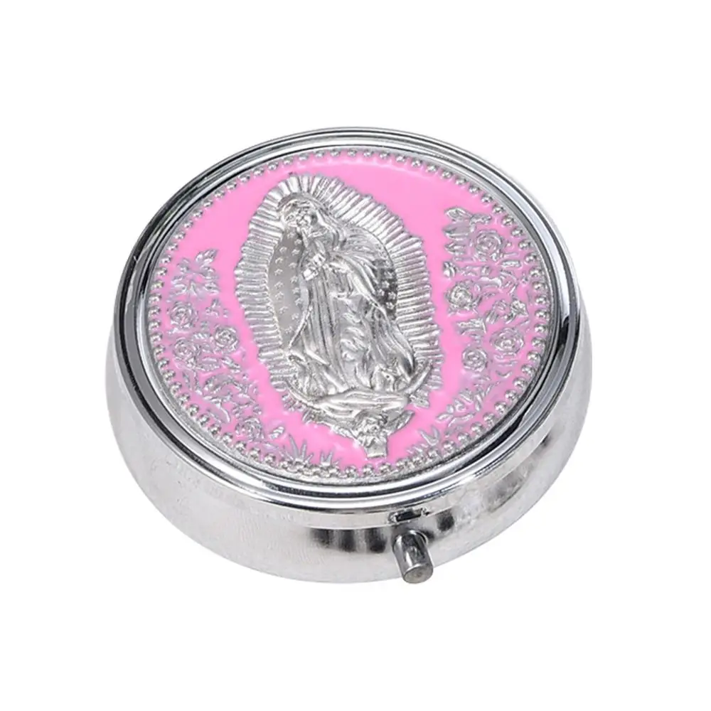 Wowser Our Lady Prayer Rosary Storage Box Metallic Versatile Metal Gift Box Exquisite Religious Jewelry Case Church Events