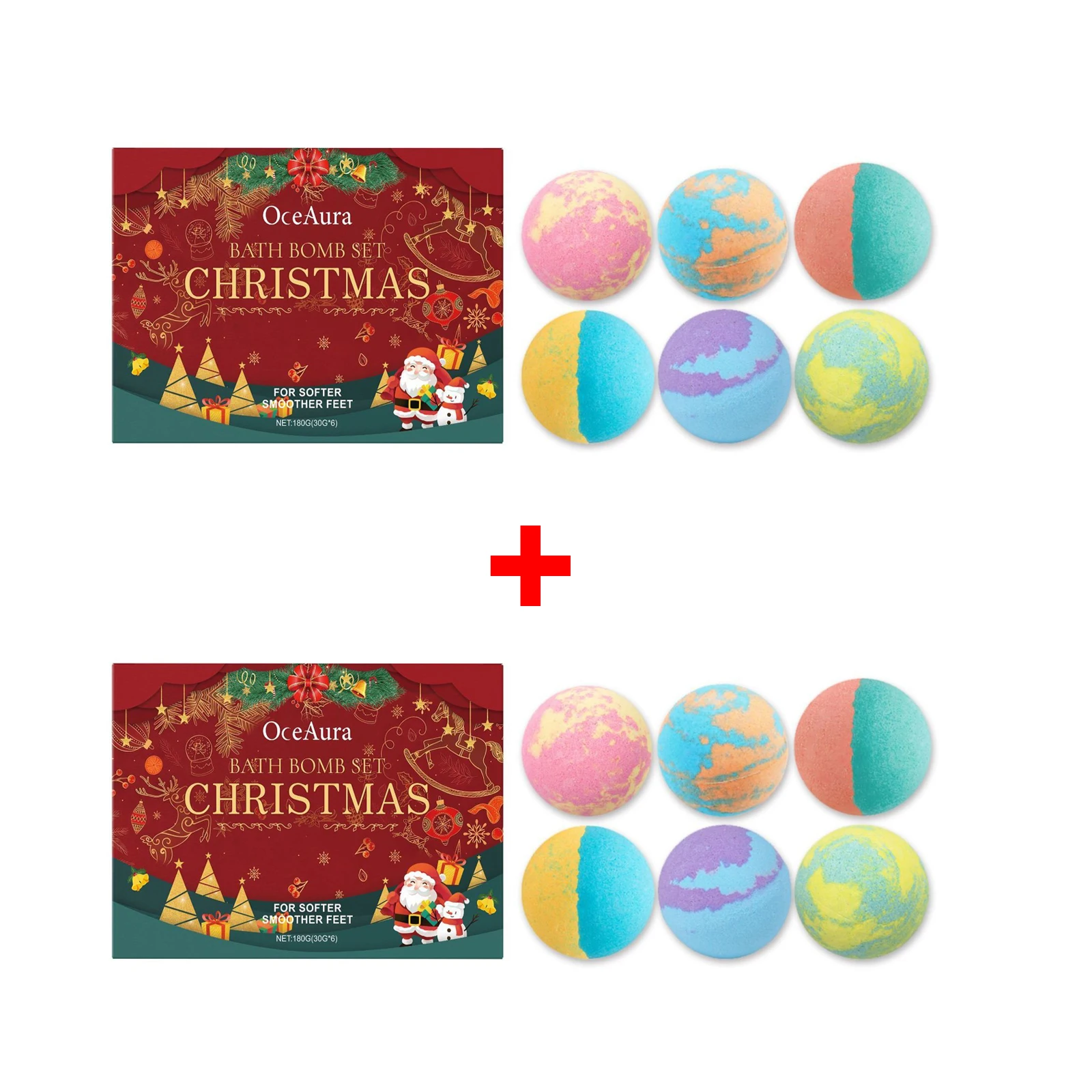 Christmas Bath Bomb Deep Cleansing Remove Dirt Sweat Odor Reduce Grease Lasting Fragrance Essential Oil Bath Balls With Surprise