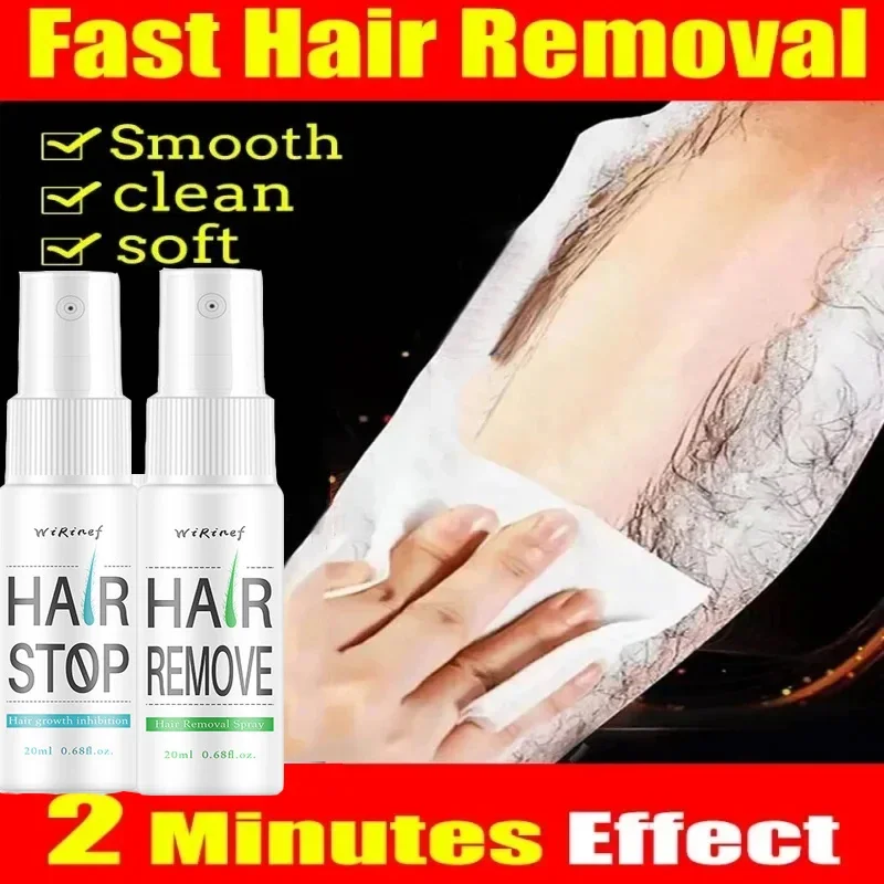 Fast Hair Removal Spray Painless Hair Growth Inhibitor Remove Armpit Leg Arm Permanent Depilatory for Men Women Repair Body Care