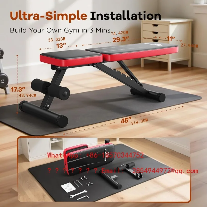 Fitness Chair Multifunctional Dumbbell Stool Sit-up Assisted Folding Chair